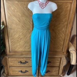 Strapless Turquoise Jumpsuit